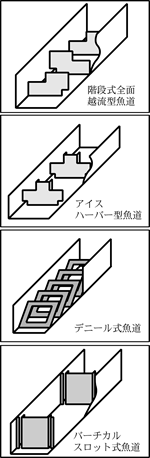 代表的な魚道形式